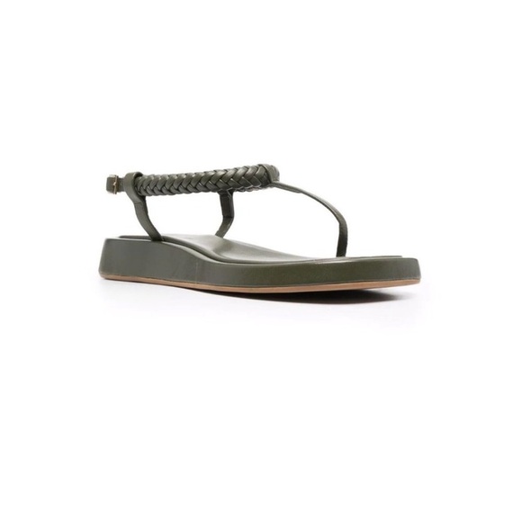 Gia Borghini / RHW leather flat braided Rosie 3 sandals - Picture 2 of 9